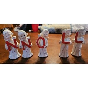 Vintage Relco Japan Ceramic Christmas Angels Candle Holder